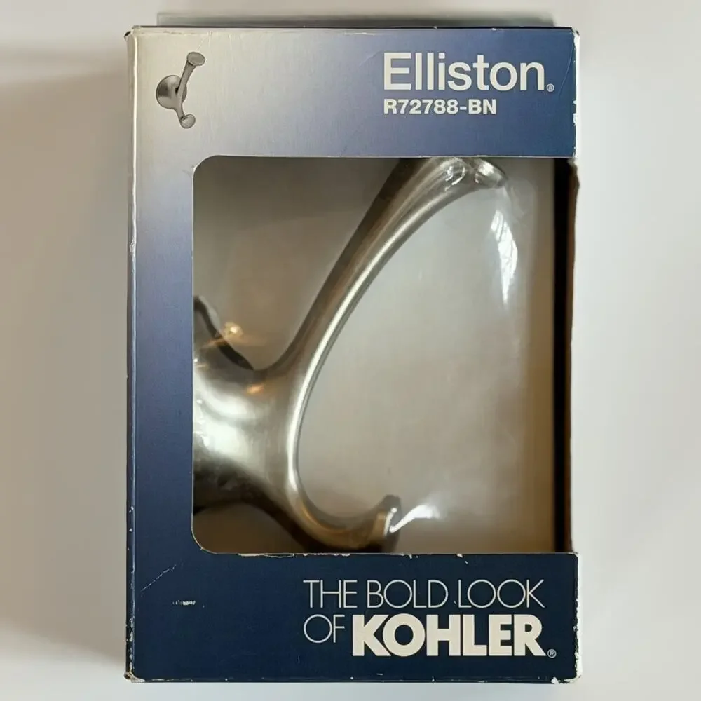KOHLER Elliston Robe Hook Brushed Nickel (R72788-BN) NEW! Bathroom Towel Holder